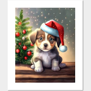 Christmas Puppy Posters and Art